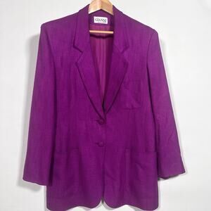 Vintage Gianni Sport Fuchsia Rayon Blazer (Made in USA, Size 14)